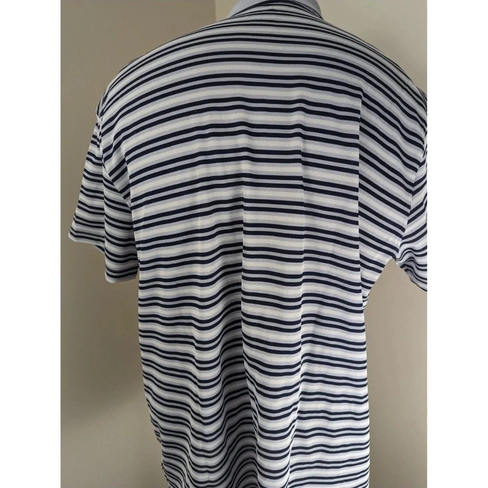 Nike‎ Mens Mesh Standard Fit Short Sleeve Shirt Size XL Striped White